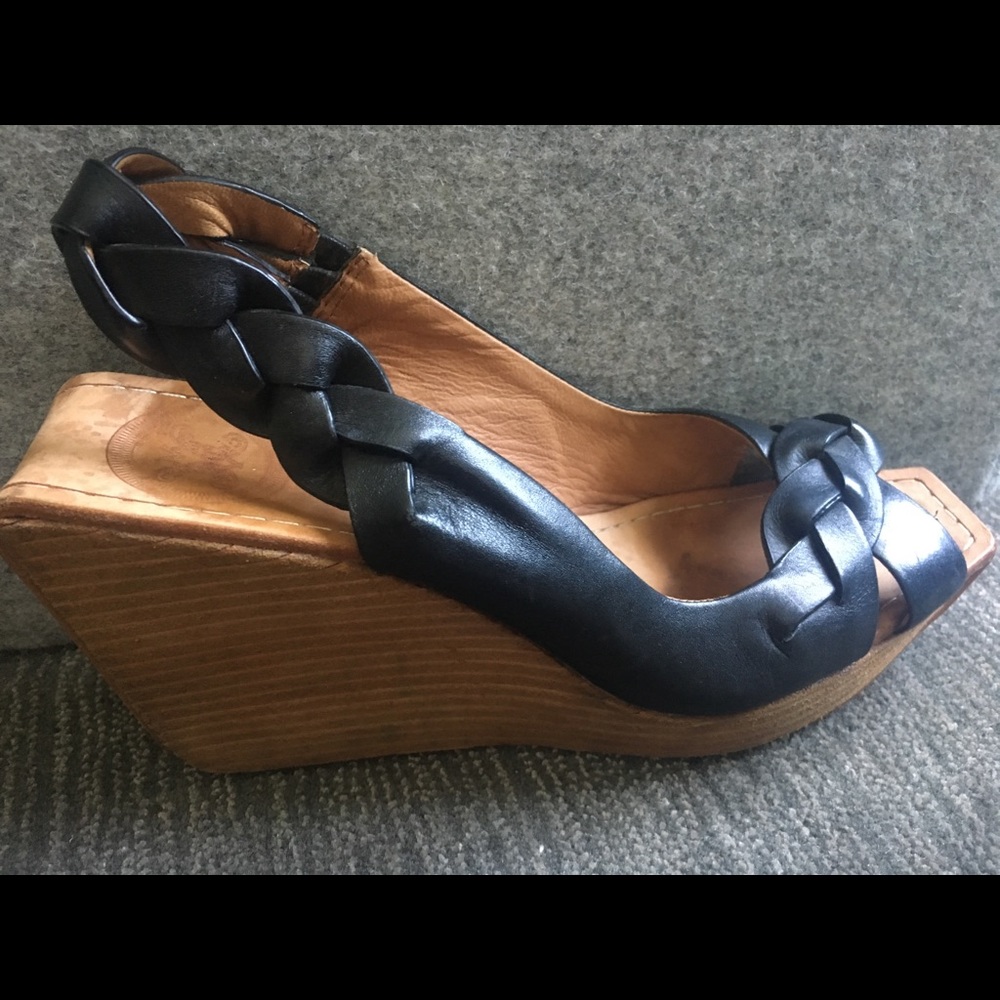 Sandals Slingback Black Leather